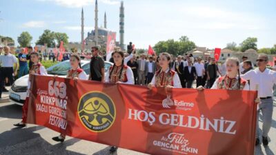 663. KIRKPINAR YAĞLI GÜREŞLERİ AĞA KARŞILAMA TÖRENİ İLE BAŞLADI